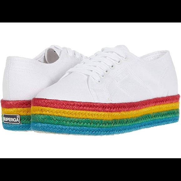 superga white rainbow